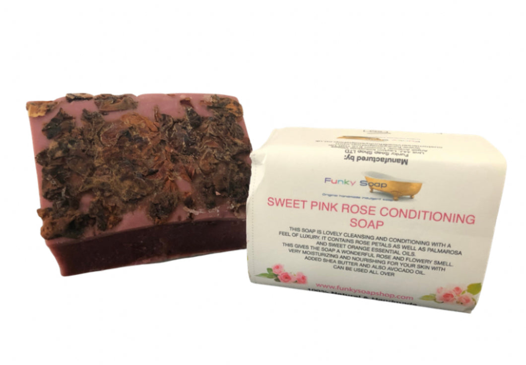 Pink Sweet Rose Handmade Conditioning Soap   Approx 120g